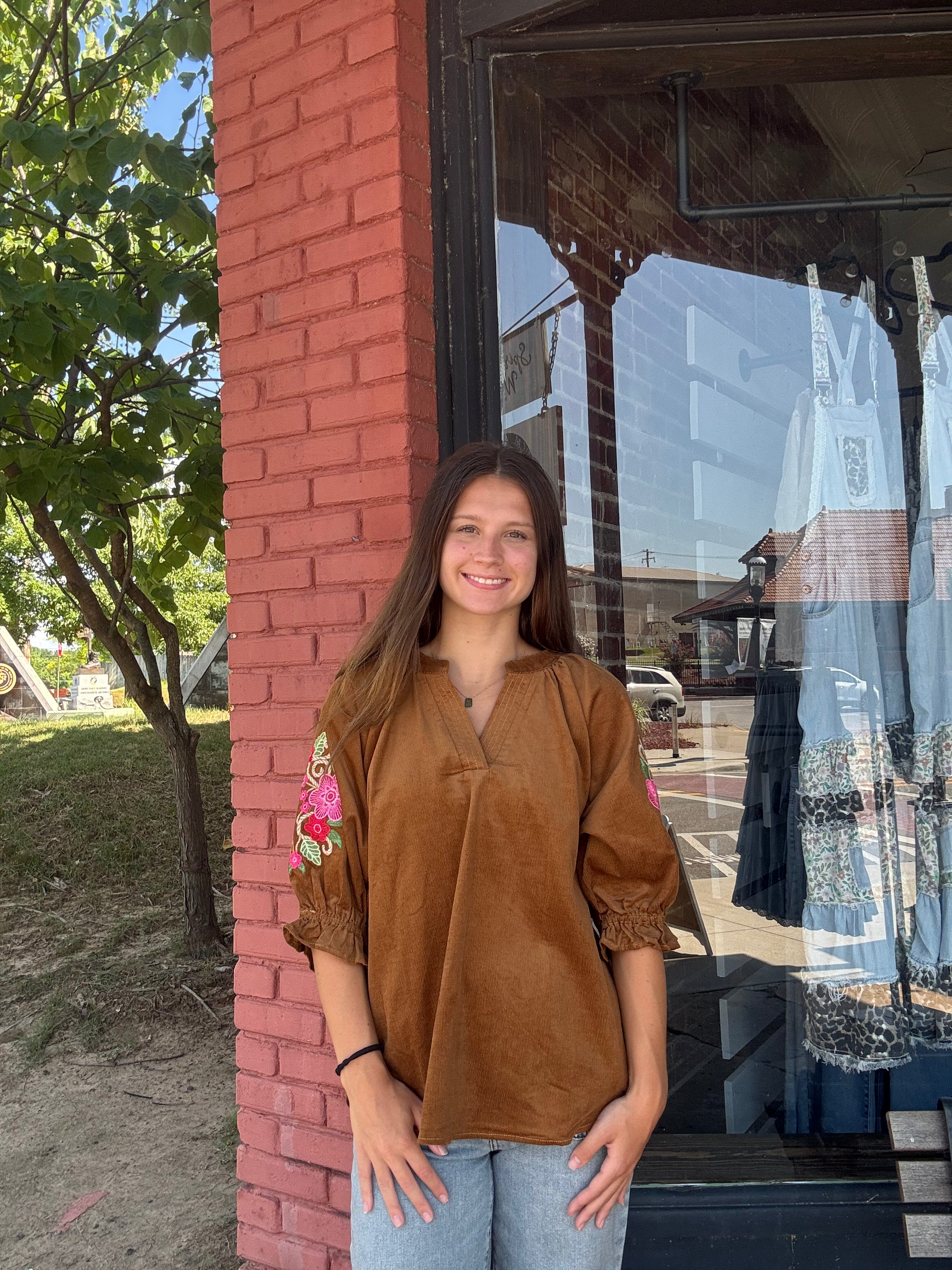 Harvest Bloom Corduroy Top
