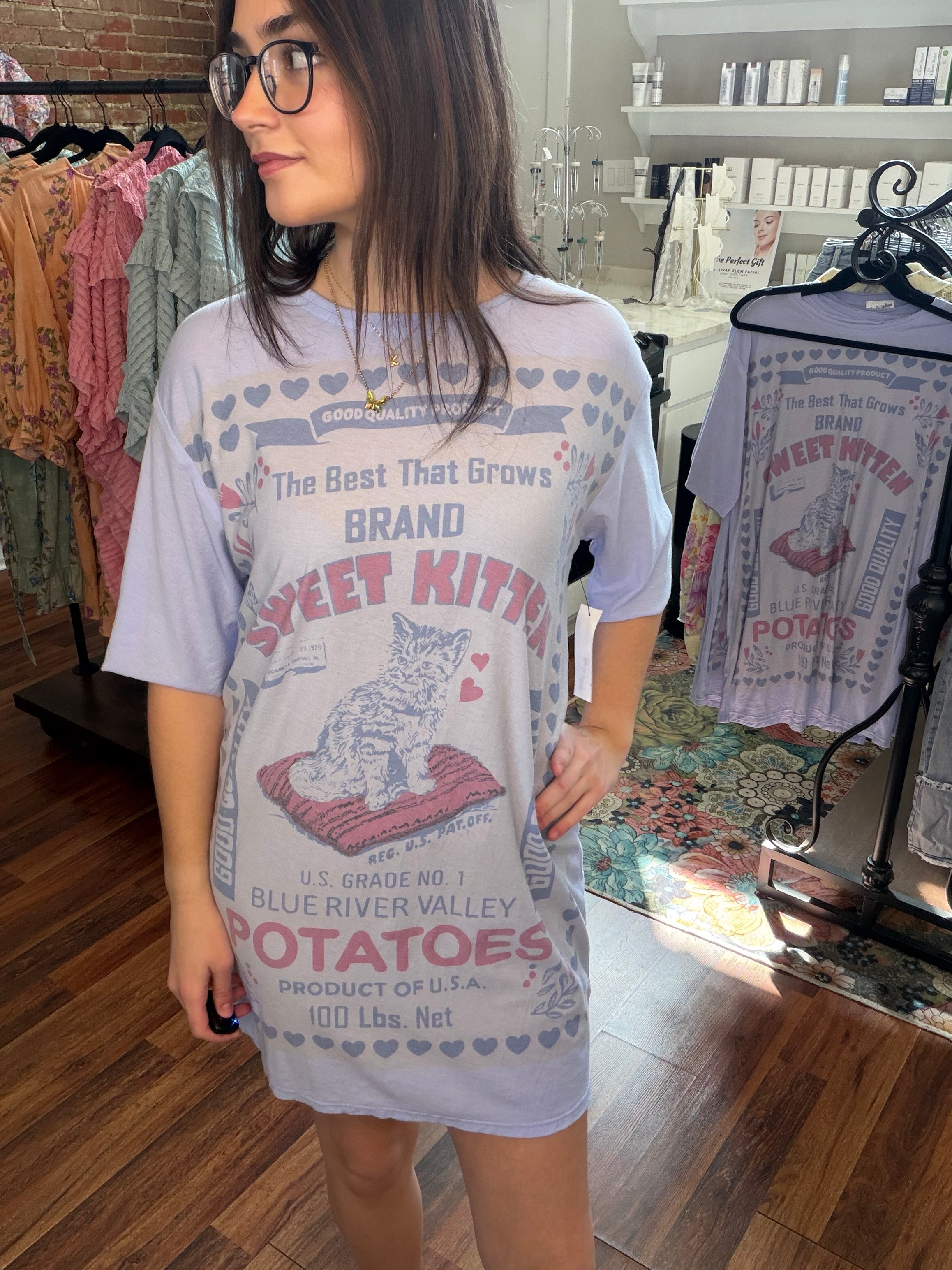 Sweet Kitten Oversized Tee