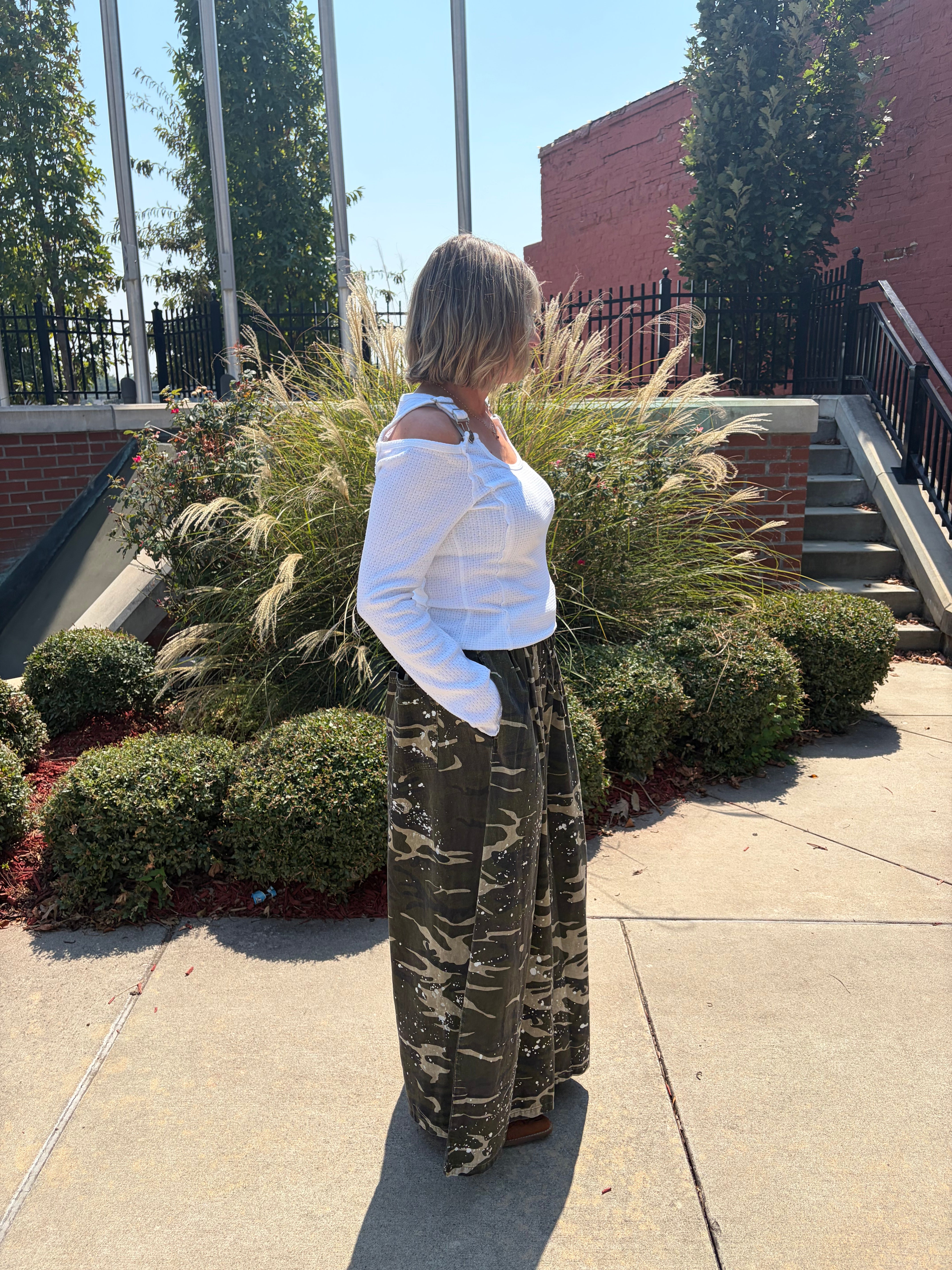 Paint Splash Camo Wide Leg Pants