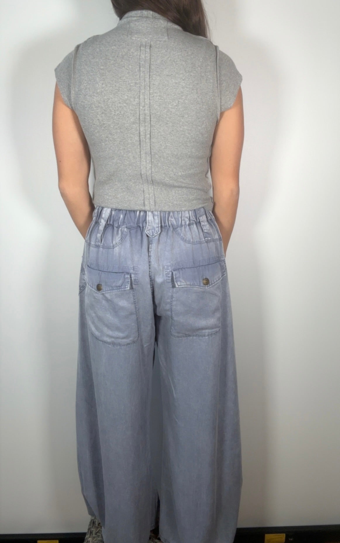 tighter back shot emphasizing the pocket detail and mineral wash finish