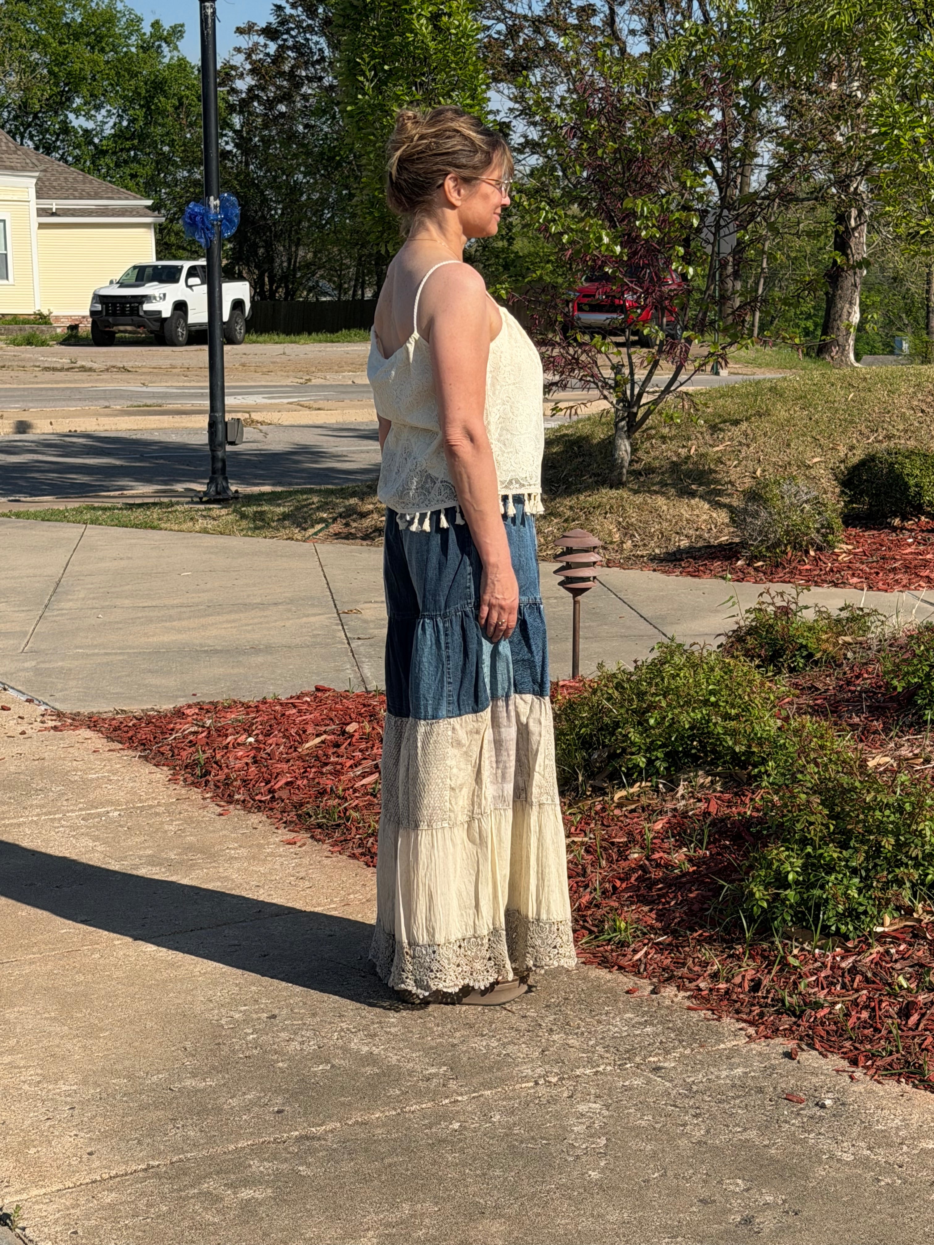 Wanderlust Patchwork Wide-Leg Pants