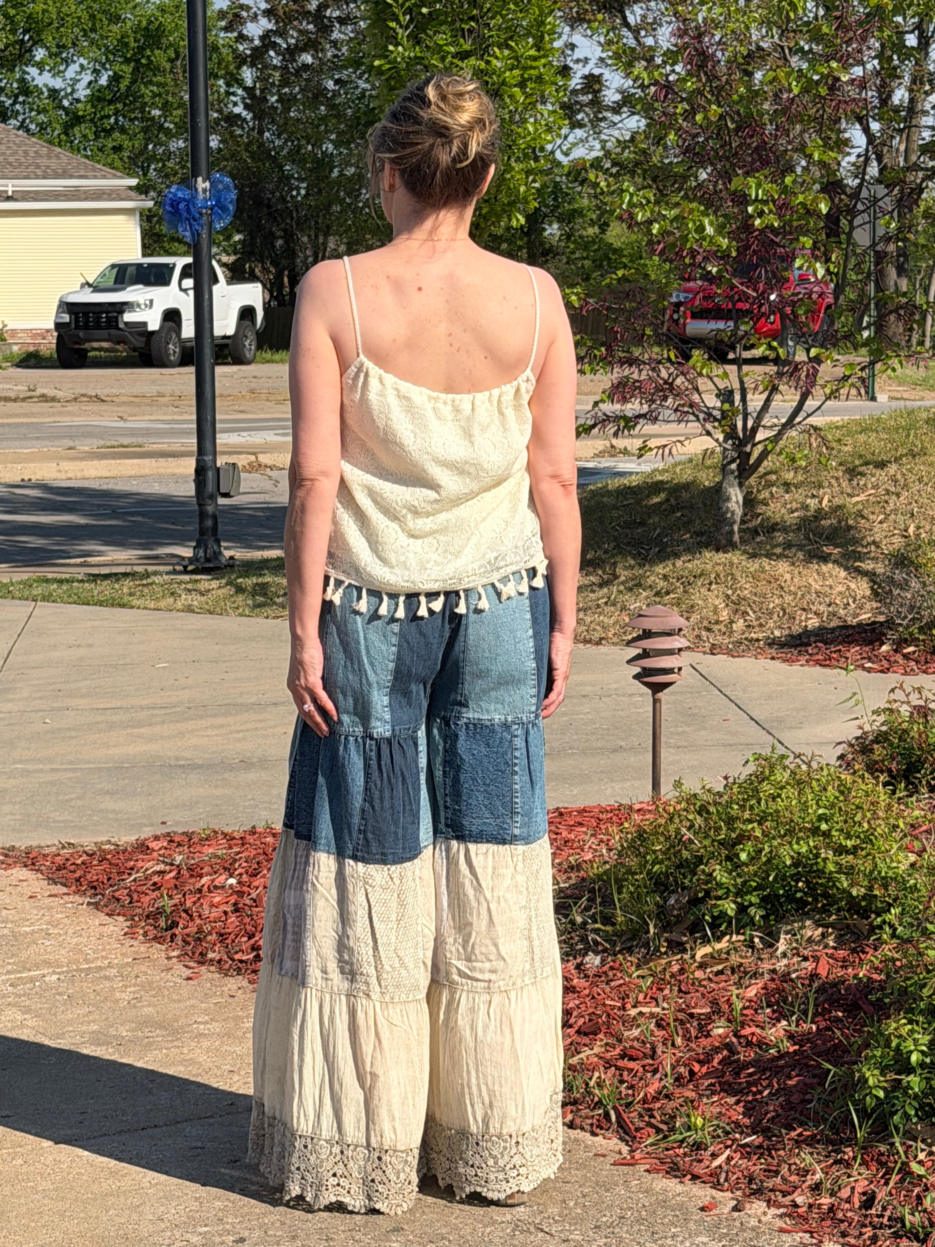 Wanderlust Patchwork Wide-Leg Pants