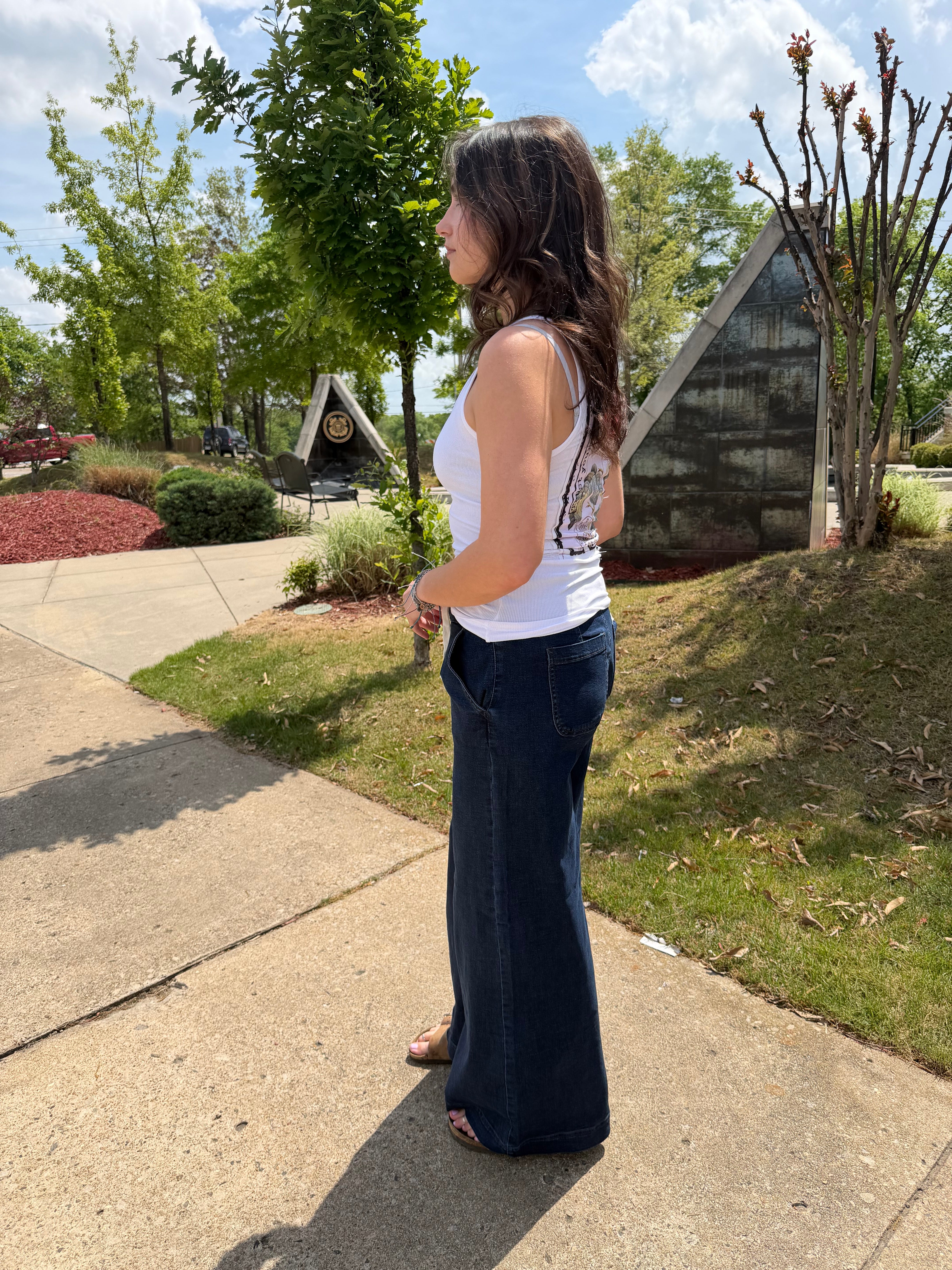 Risen Dark Navy Frayed Jeans