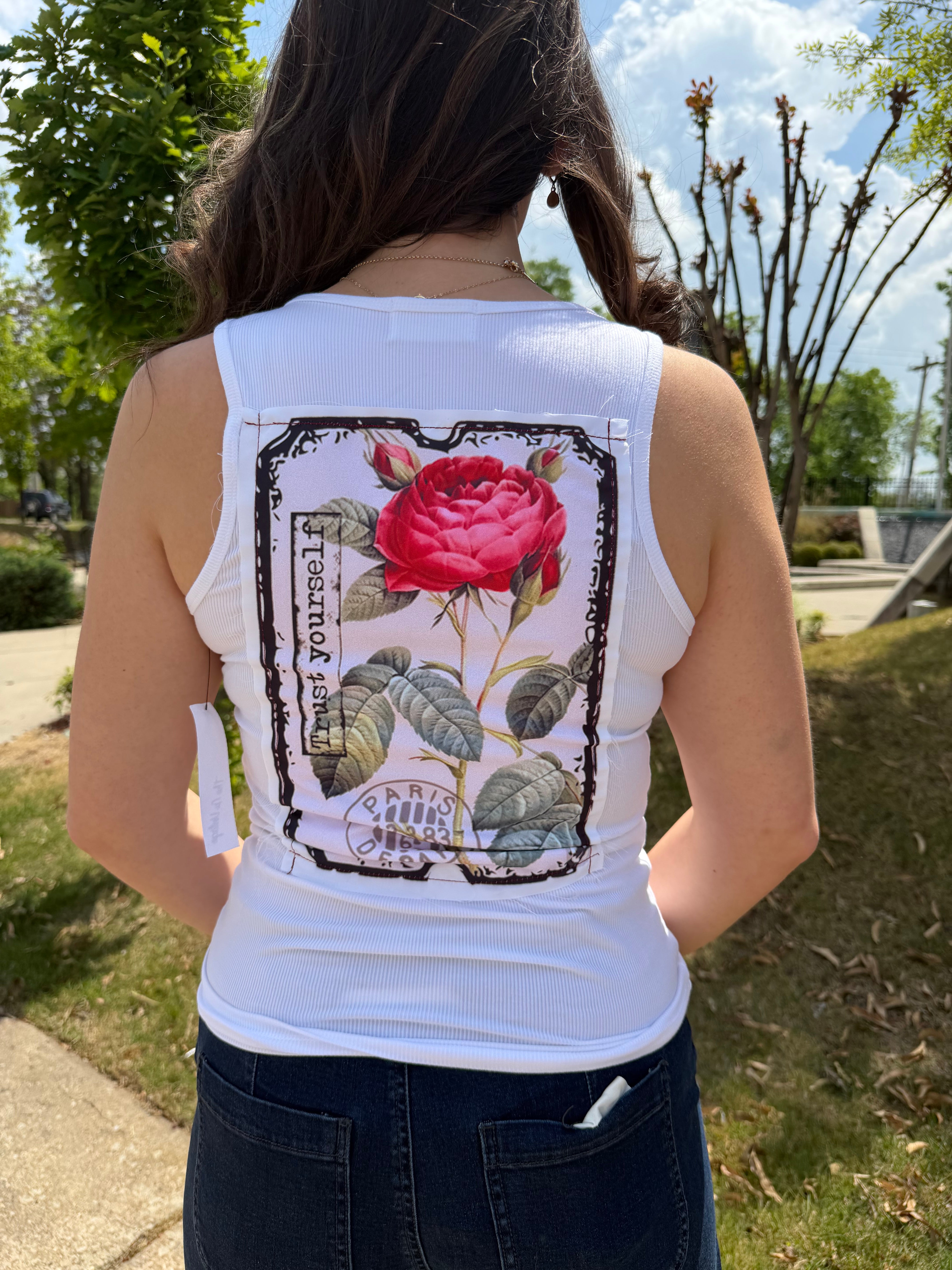 The Nu Vintage Rose Tank Back View