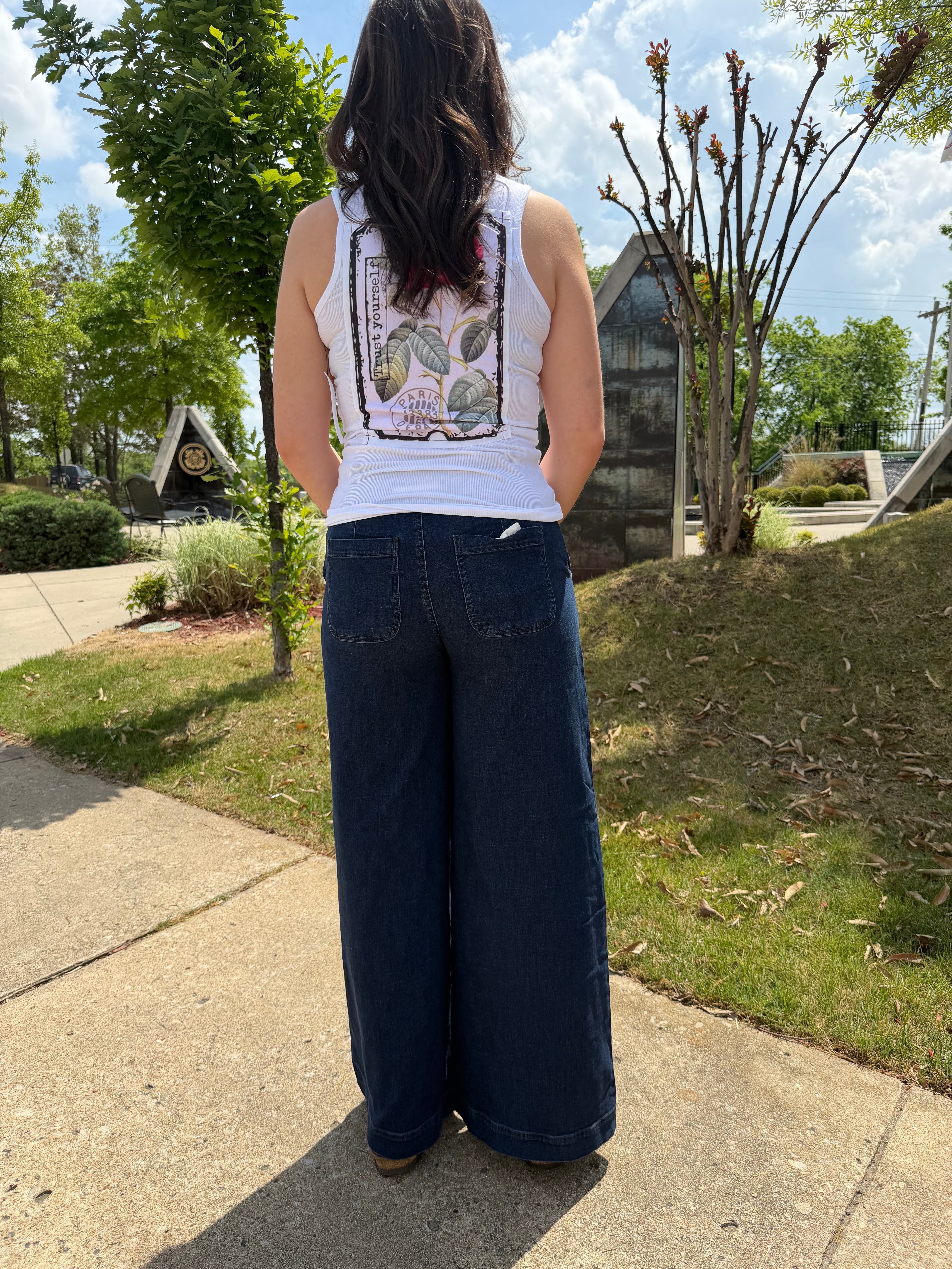 Risen Dark Navy Frayed Jeans