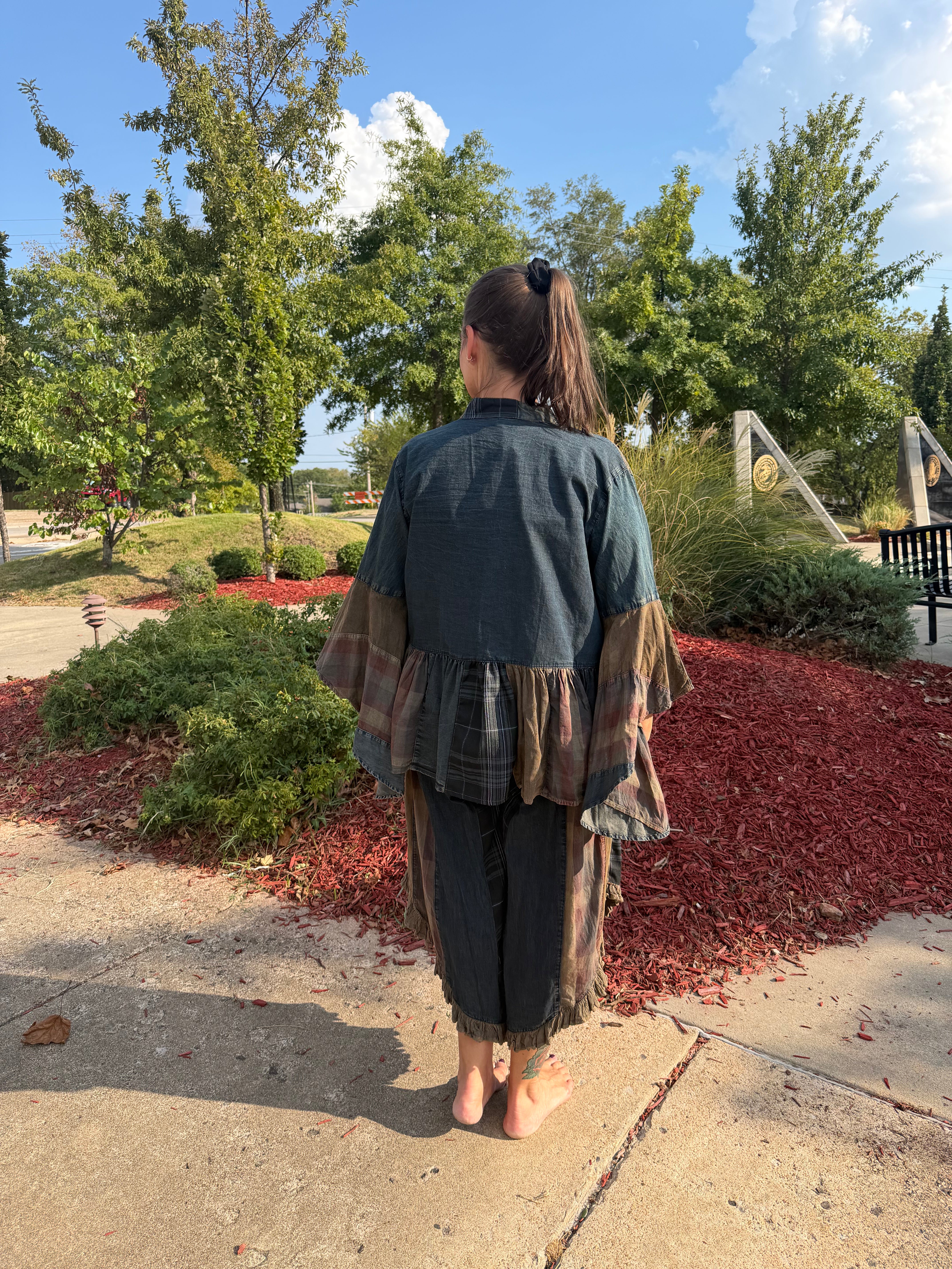 Dakota Plaid & Denim Kimono