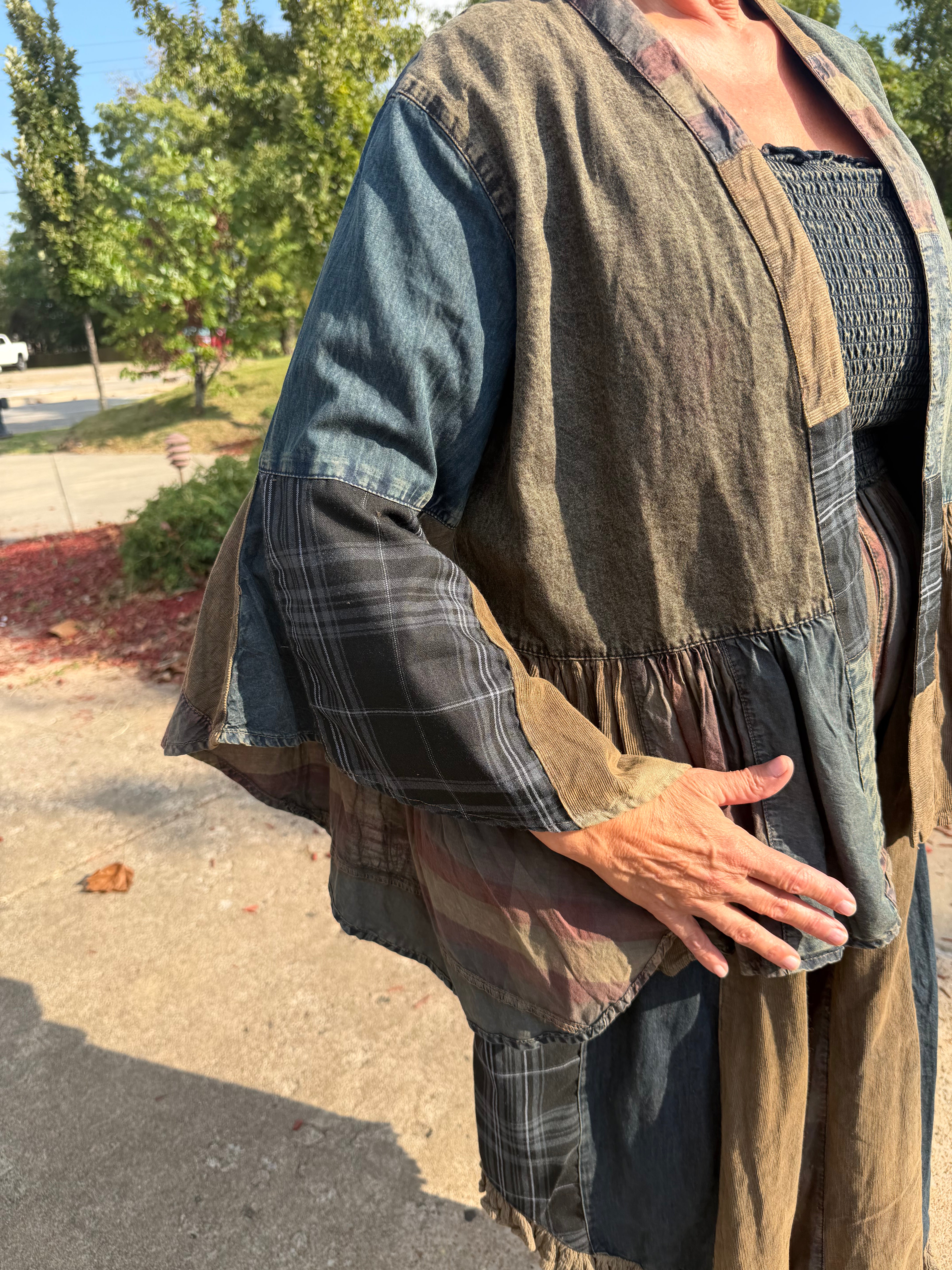 Dakota Plaid & Denim Kimono