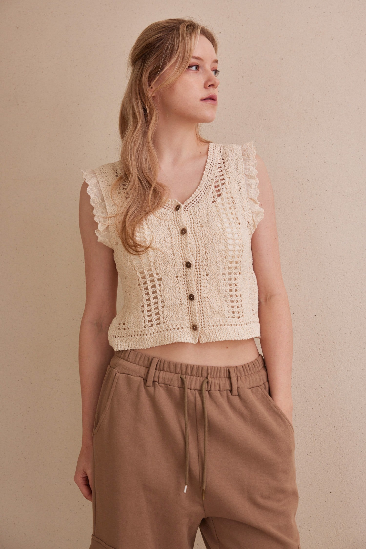 Whisper Crochet Sleeveless Top