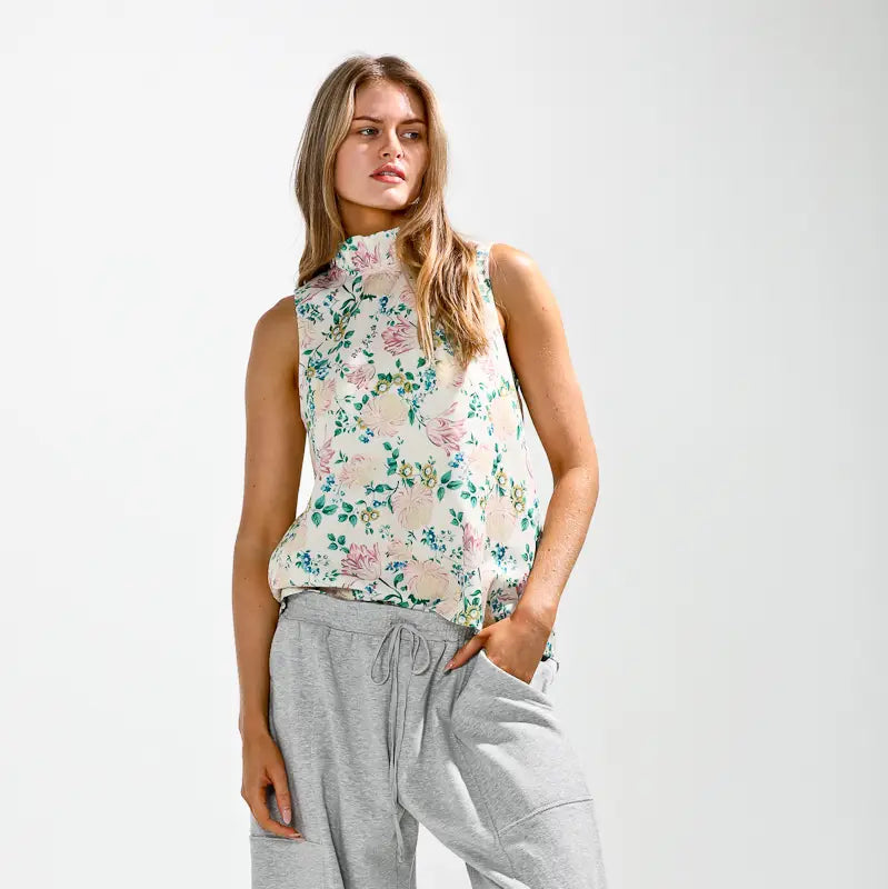 Cottage Bloom High Neck Top