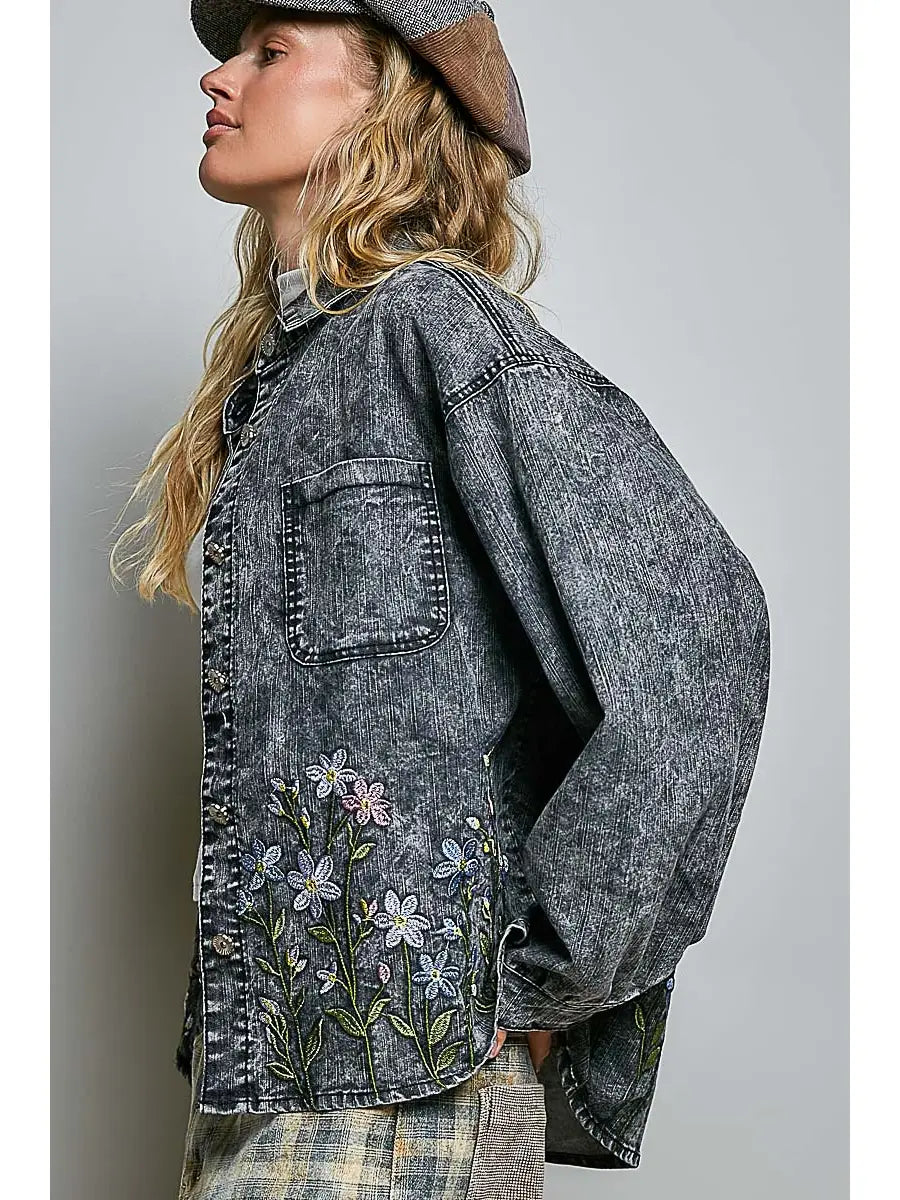 Jesse Embroidered Shirt Jacket