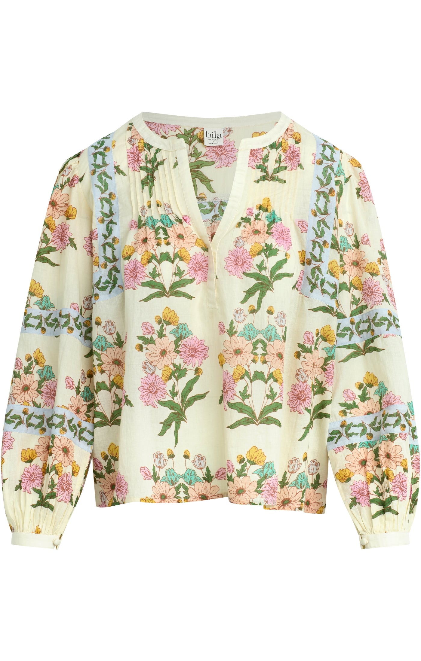 Morning Garden Pin-Tuck Blouse