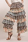 Multi Print Tiered Ruffle Pants