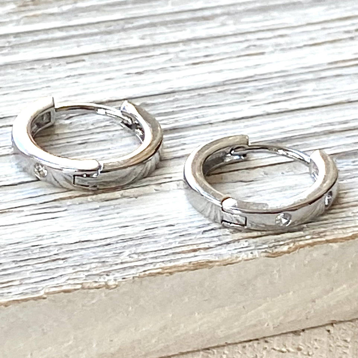 Petite Crystal Huggie Hoop Earrings