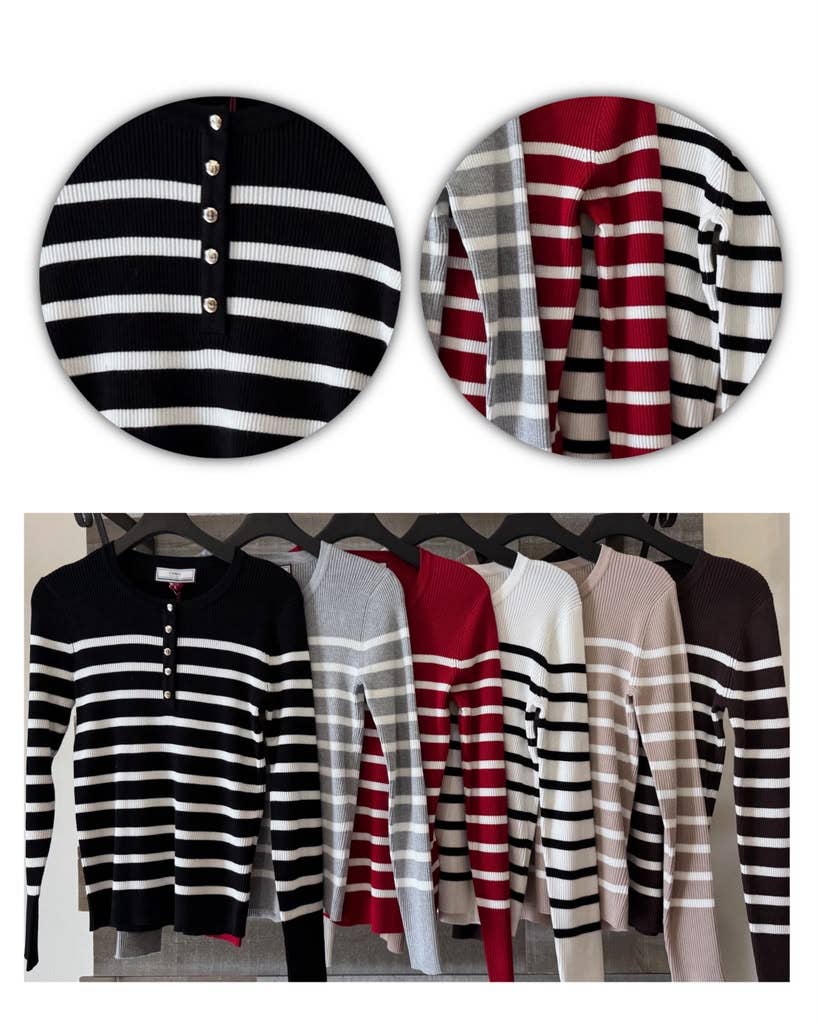 Parisian Stripe Knit Sweater