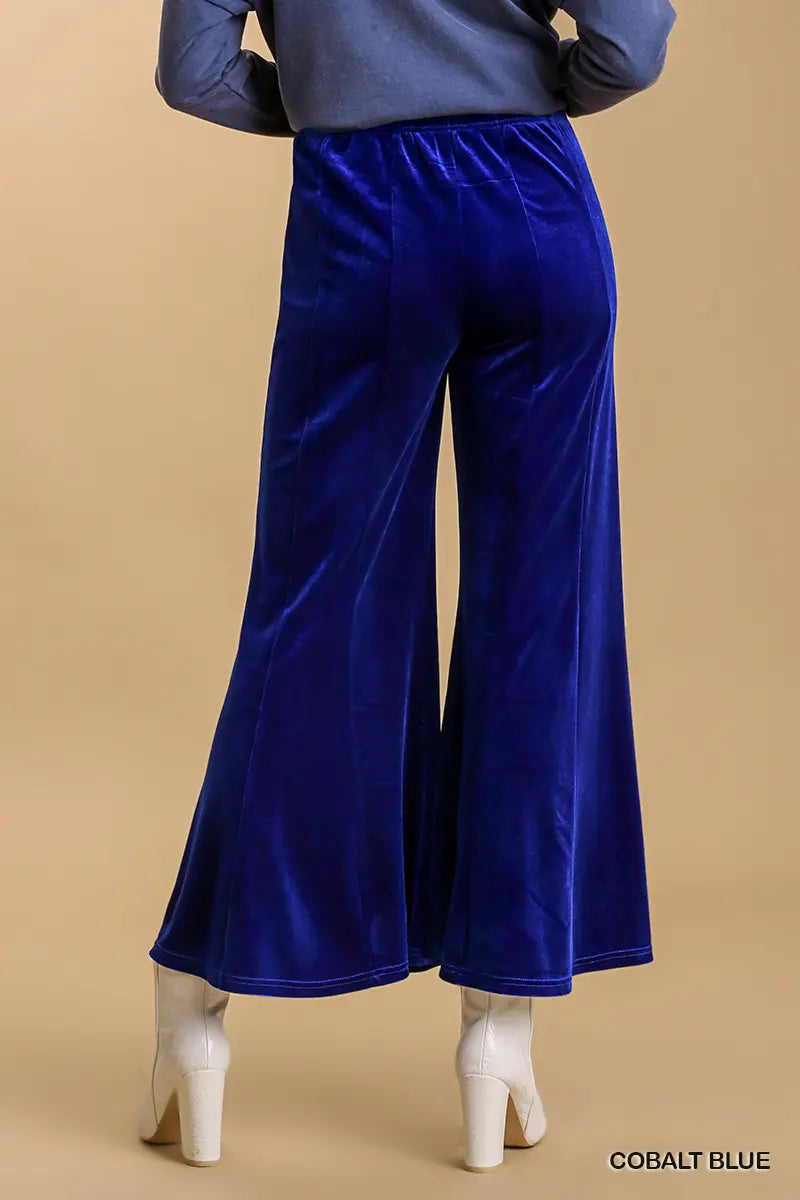 Wide-Leg Velvet Flare Pant