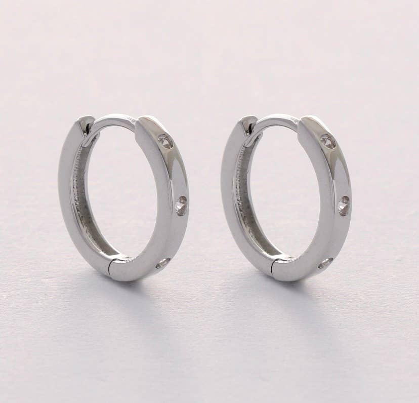 Petite Crystal Huggie Hoop Earrings