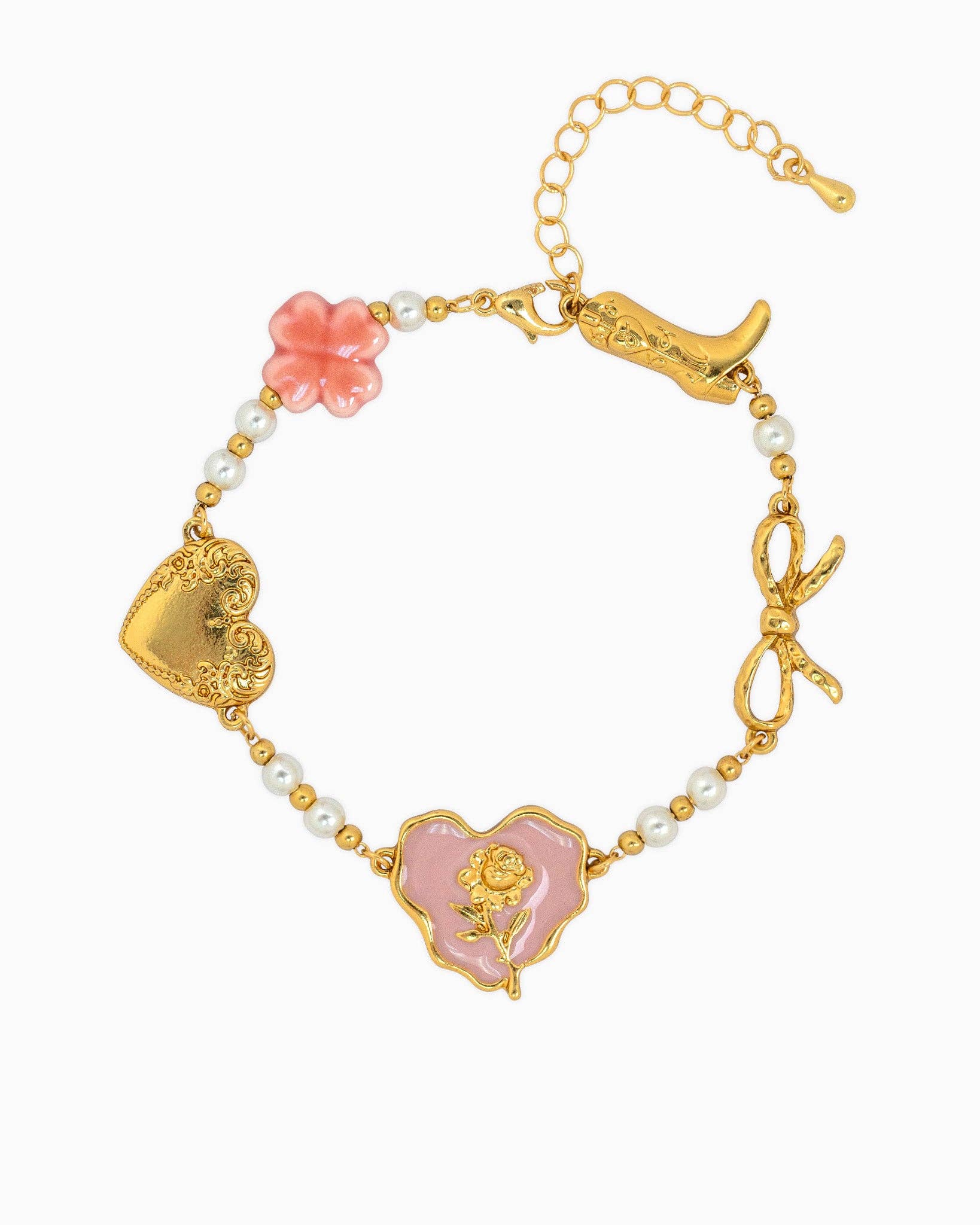 Once Upon a Rose Heart Western Bracelet