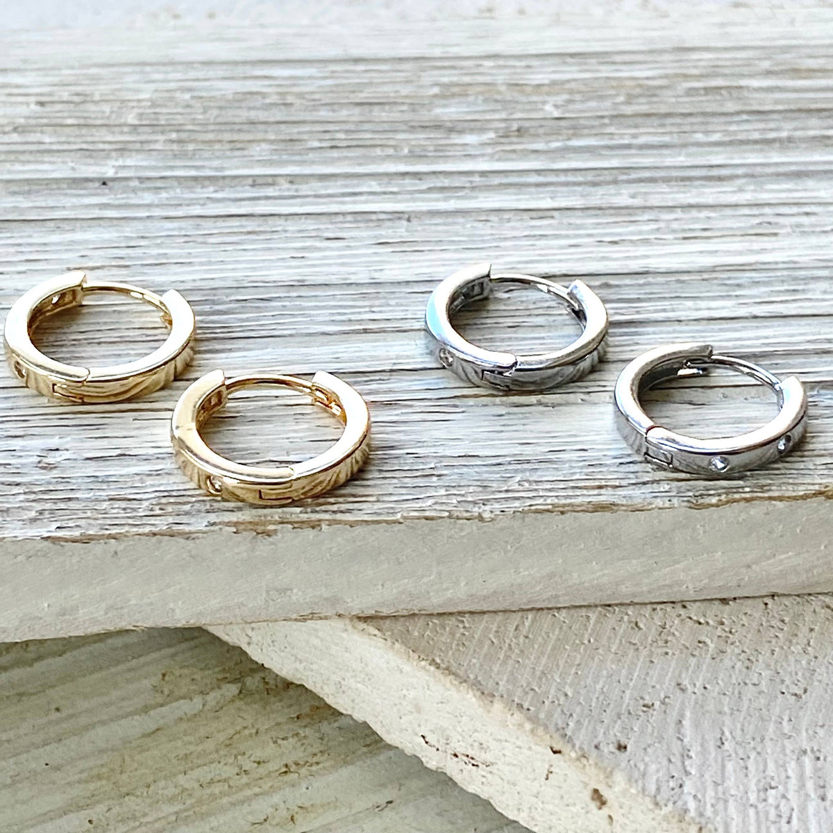 Petite Crystal Huggie Hoop Earrings