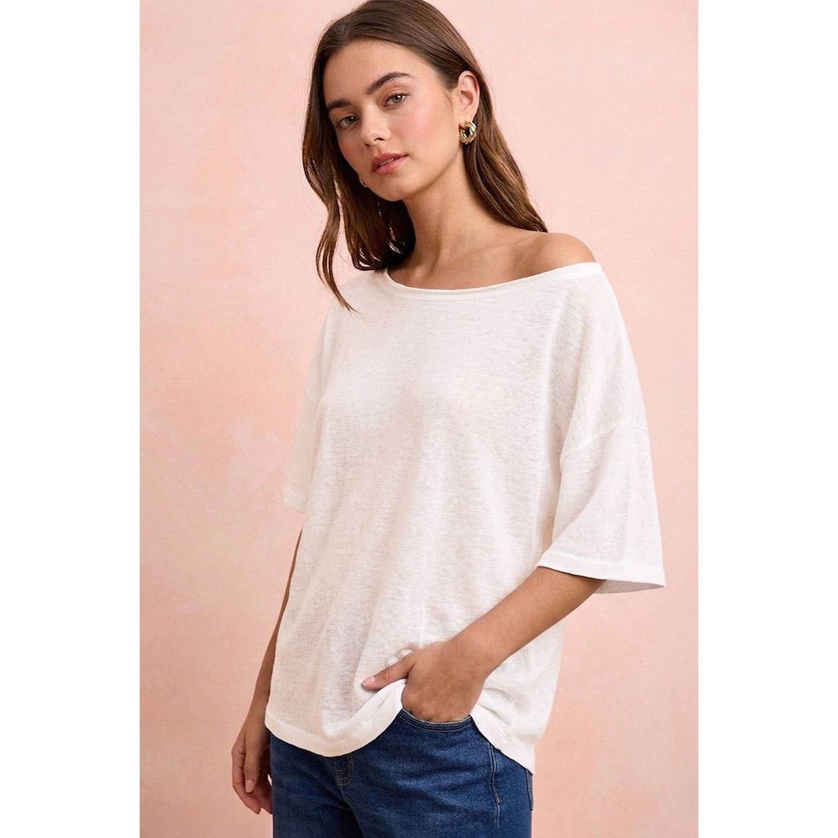 Solid Jersey Relaxed Fit Short Sleeve Top