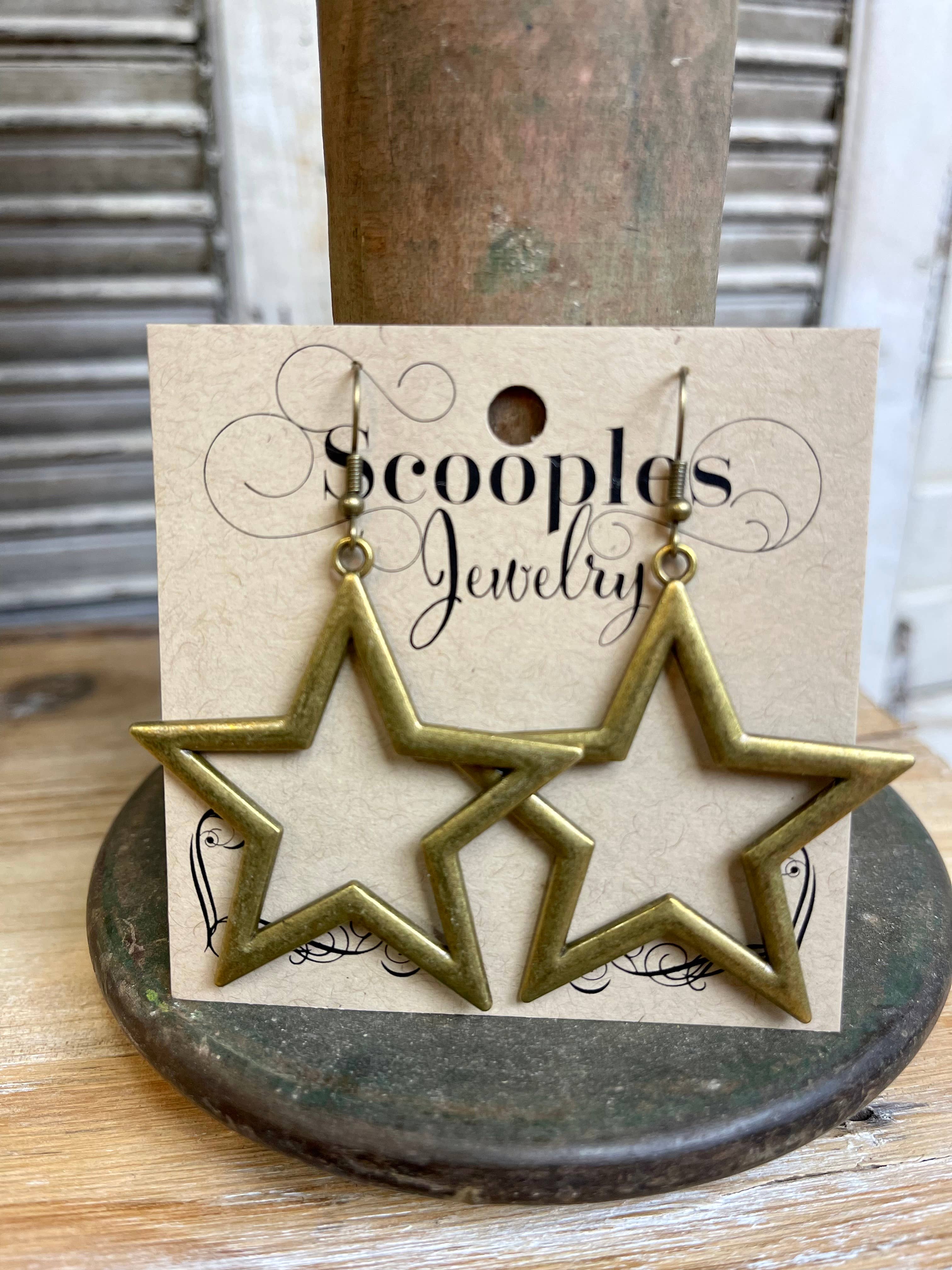 Large Bronze Star Earrings