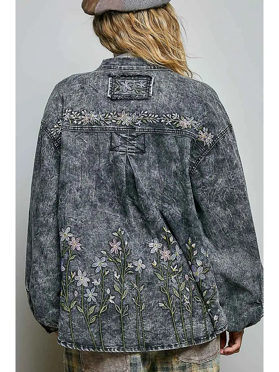 Jesse Embroidered Shirt Jacket