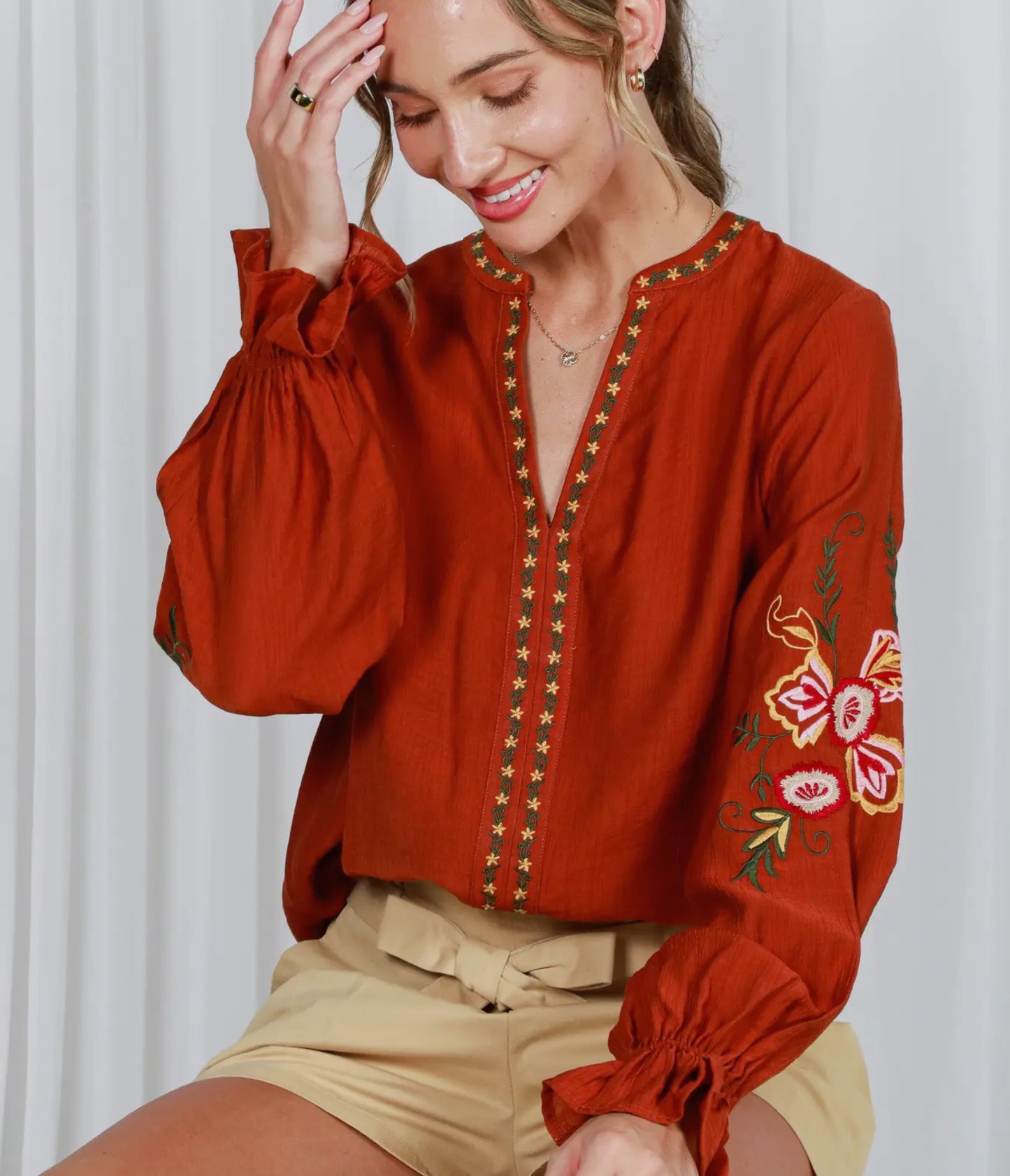 Vine And Love- Bohemian Floral Blouse