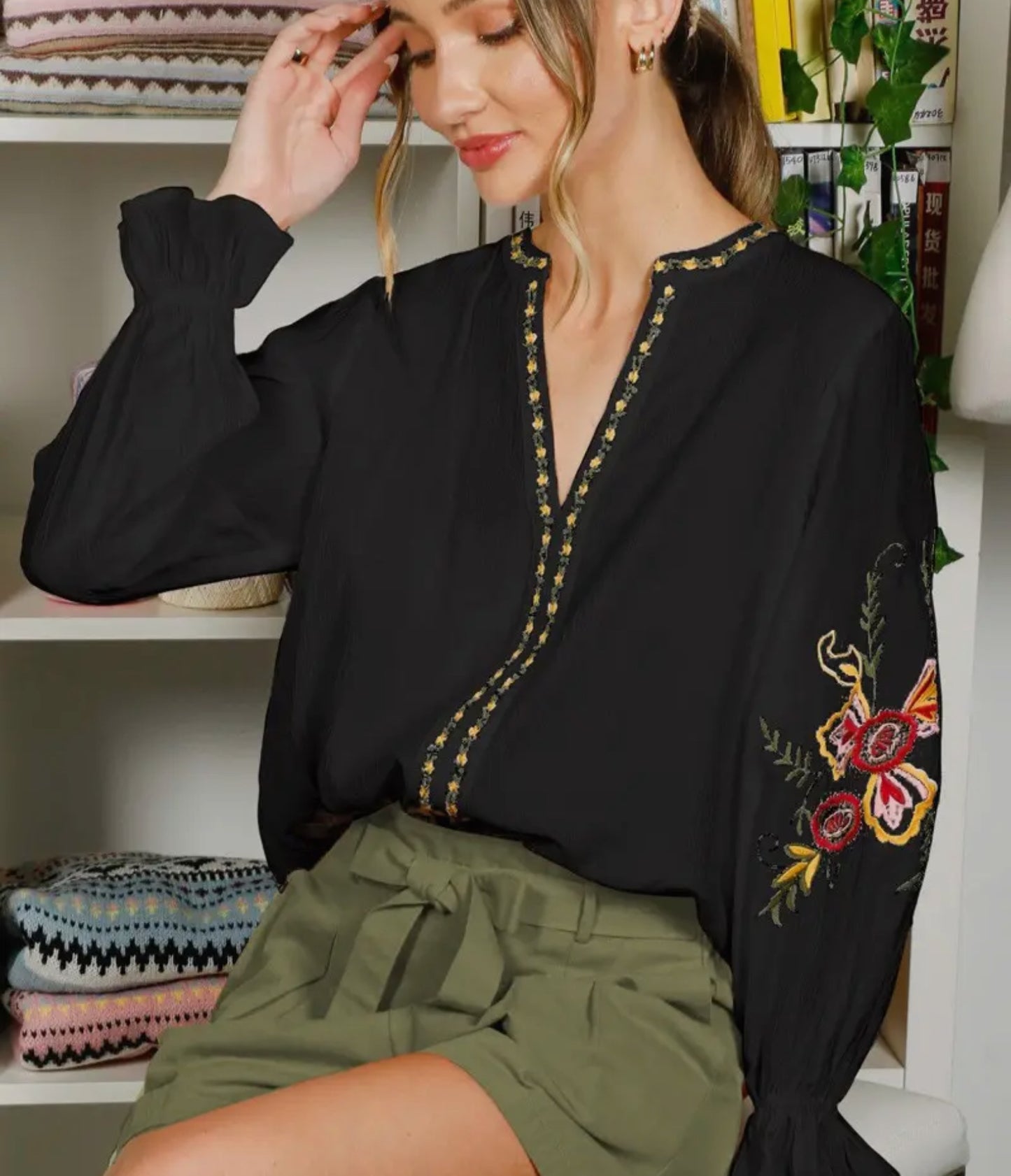 Vine And Love- Bohemian Floral Blouse