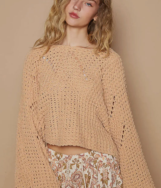 Cropped Chenille Sweater