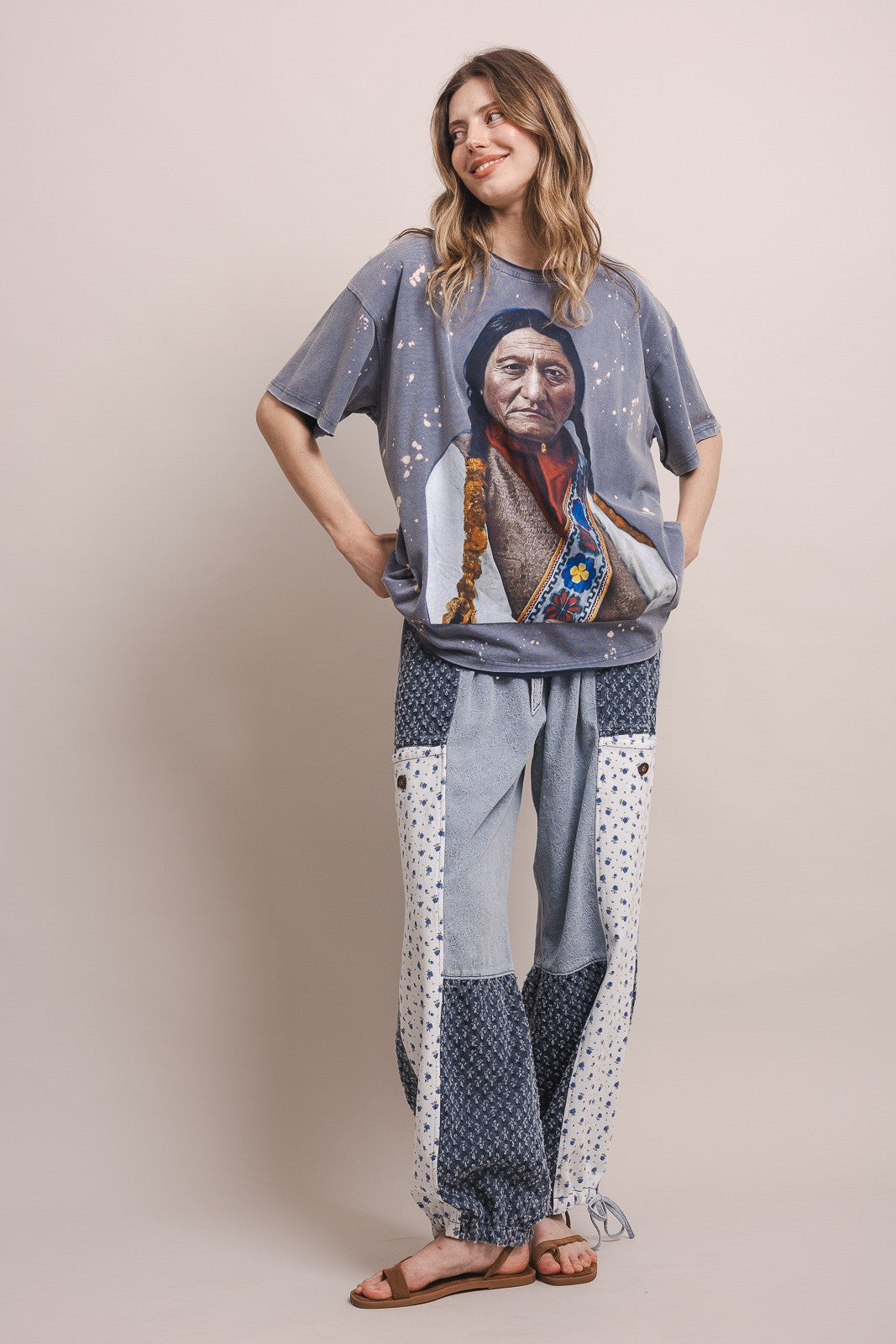 Sitting Bull Native American Print T-shirt