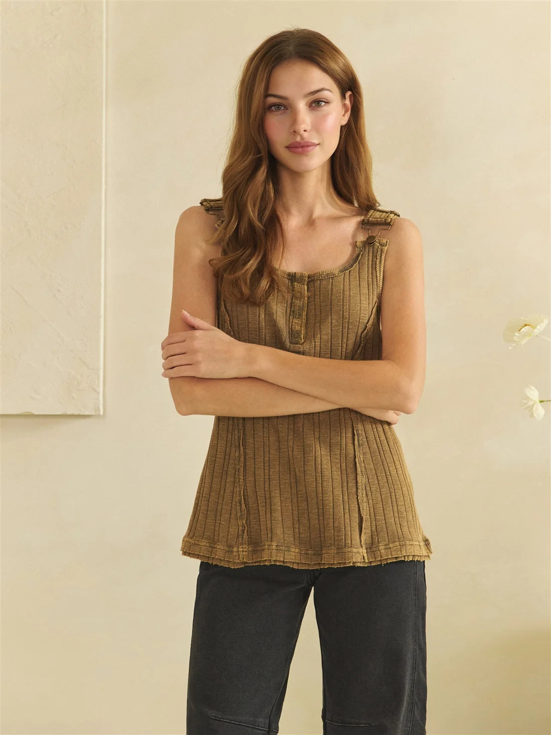 Olive Buckle Up Tank