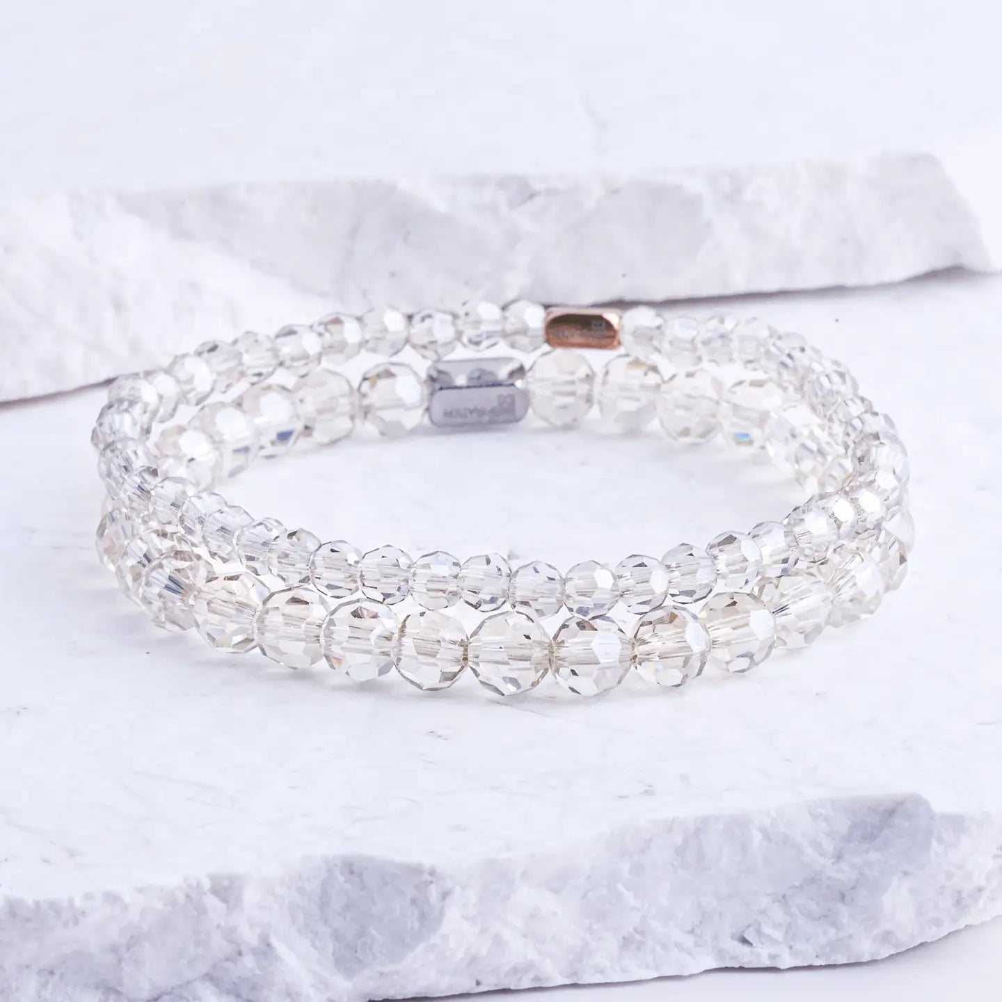 Silver Champagne Crystal - Accent Bracelet