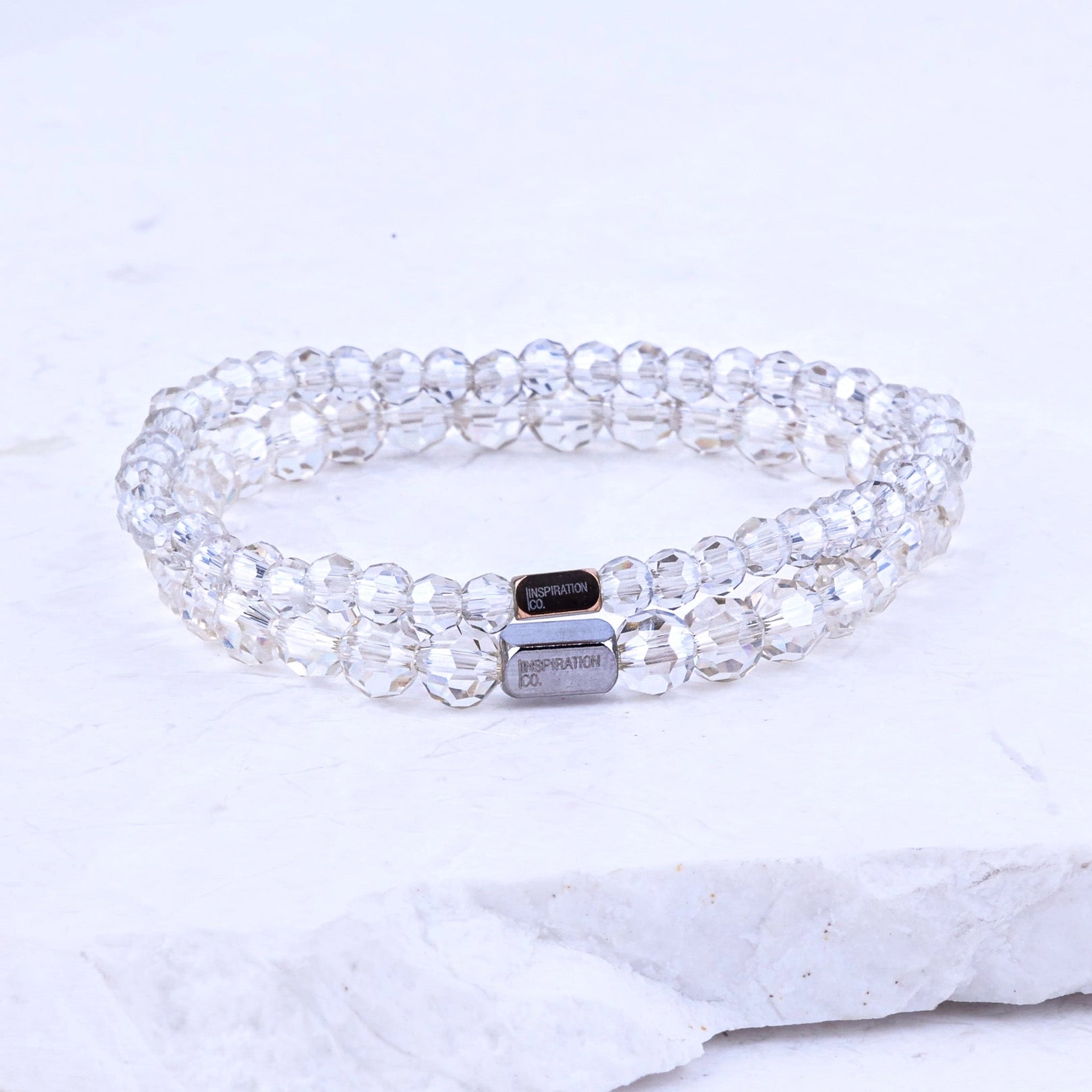 Silver Champagne Crystal - Accent Bracelet