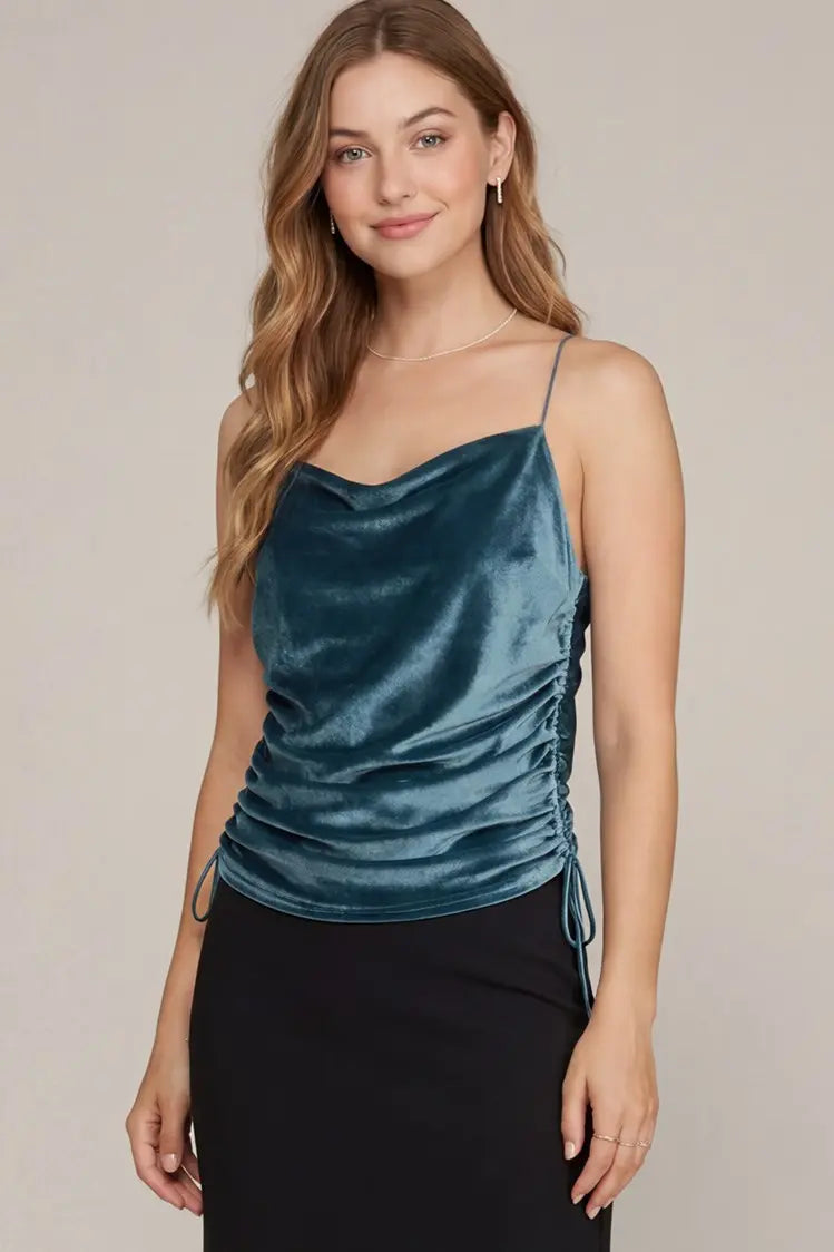 Velvet Cowl Neck Cami