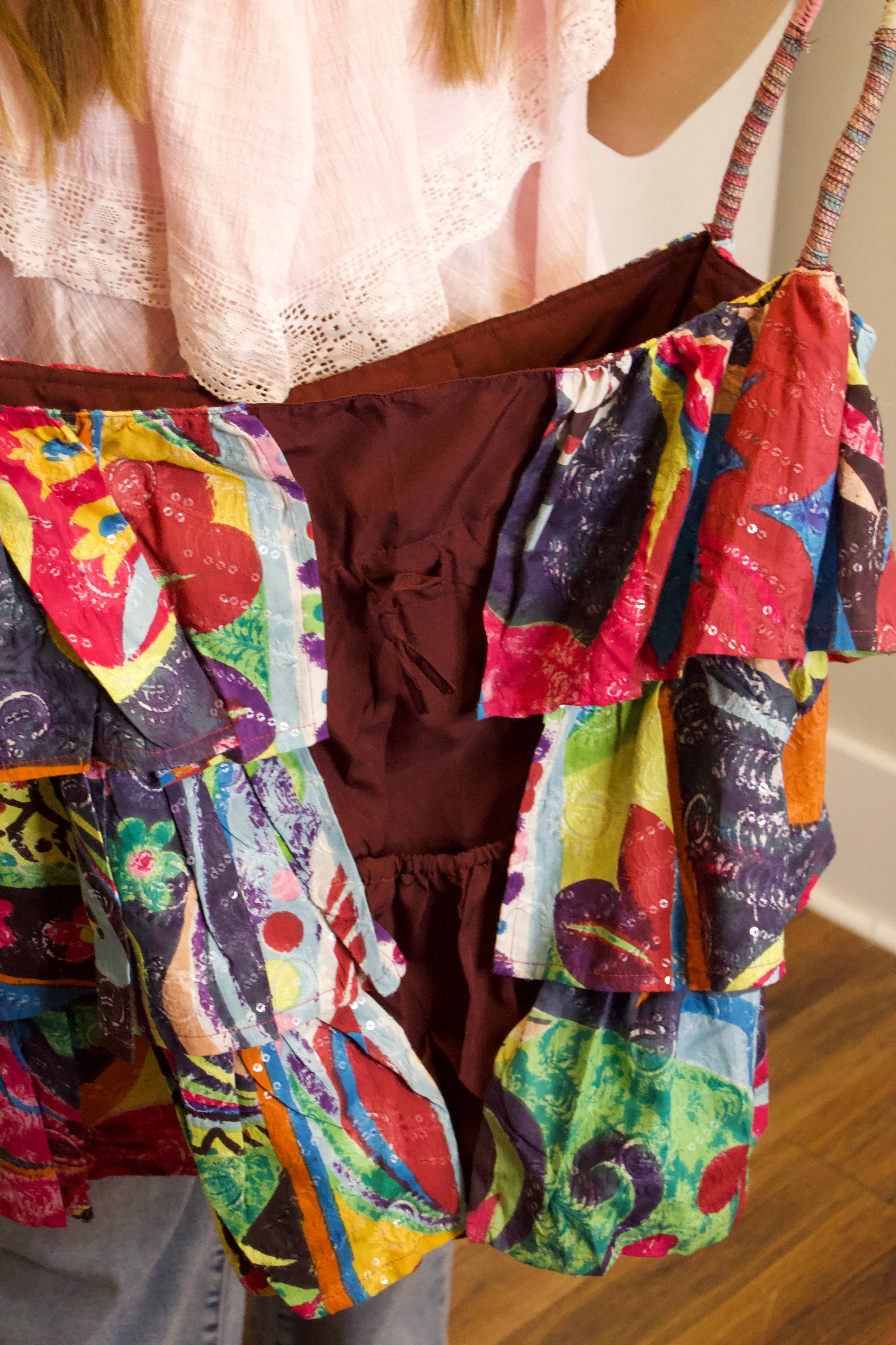 Wine Berry Ruffle Tote